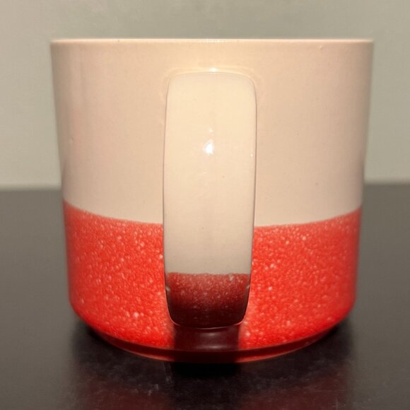 OVER AND BACK Ivory and Red Paint Splatter Design Stackable Stoneware Mug - Picture 5 of 7